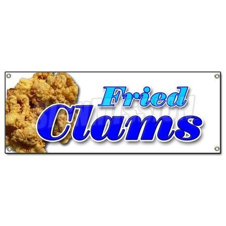 SIGNMISSION FRIED CLAMS BANNER SIGN fry clam seafood dinner fresh half shell Ipswich B-Fried Clams